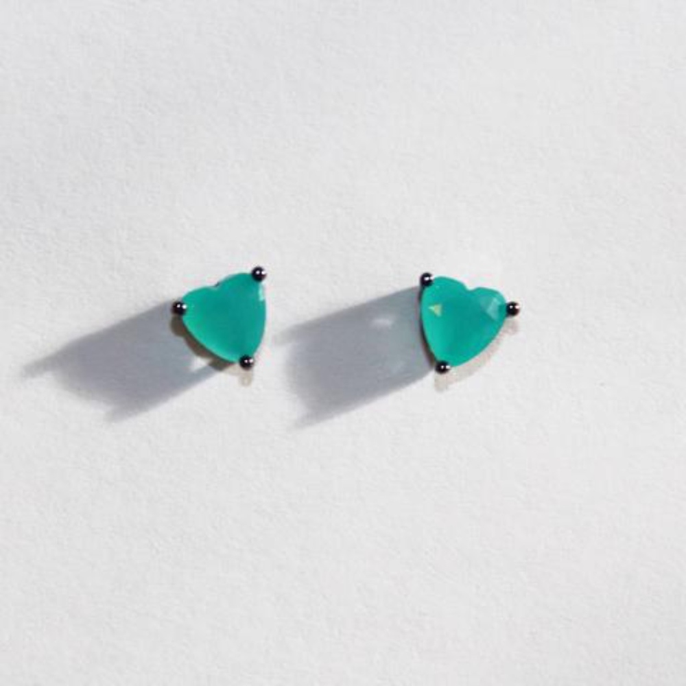 EVA EARRINGS || Heart Shaped Earrings,Cloudy Stone